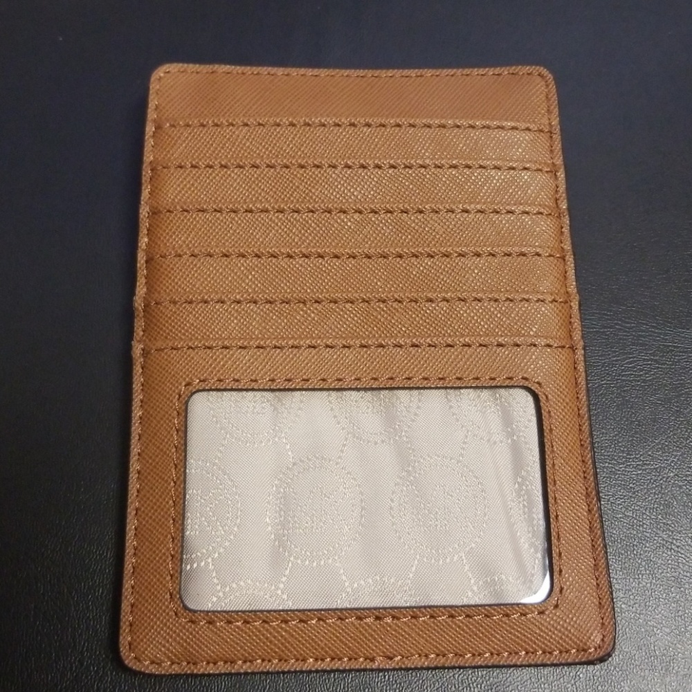 Michael Kors Signature Print Flat Card Wallet